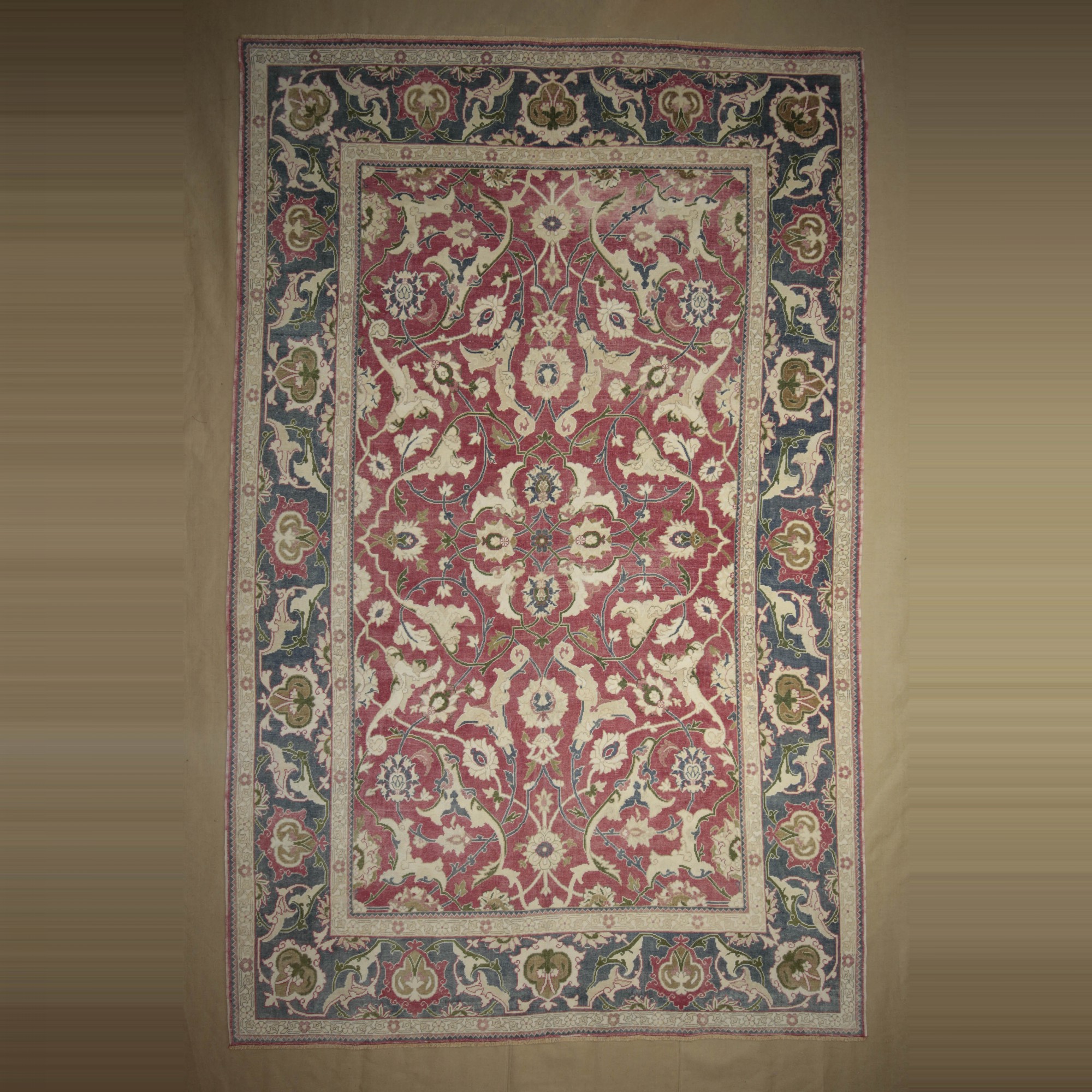 Geometric Anique Oushak Carpet Rug 8x13 250,407 - Oushak Rug 