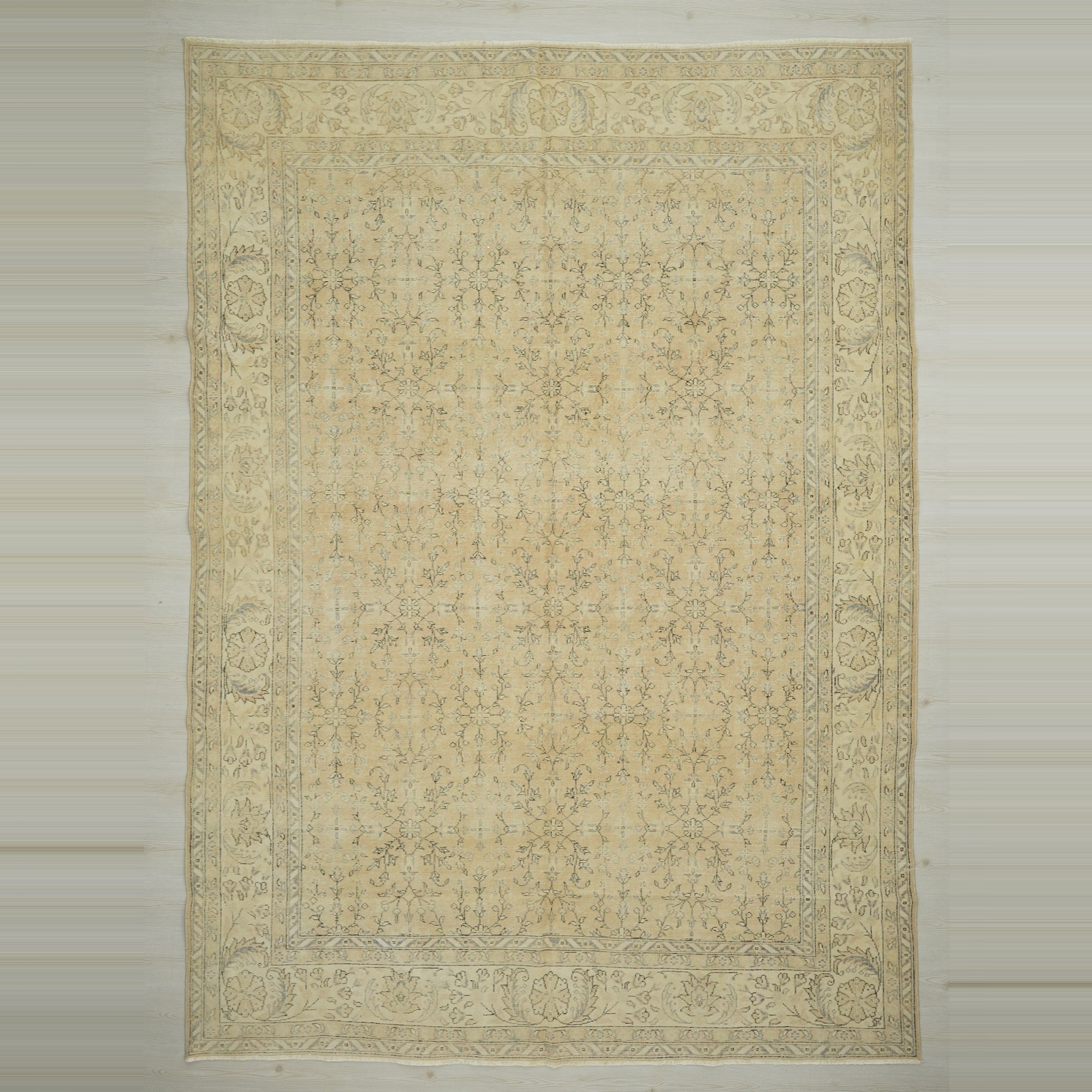 Geometric Pattern Vintage Oushak Rug 8x12 Feet 252,354 - Oushak Rug
