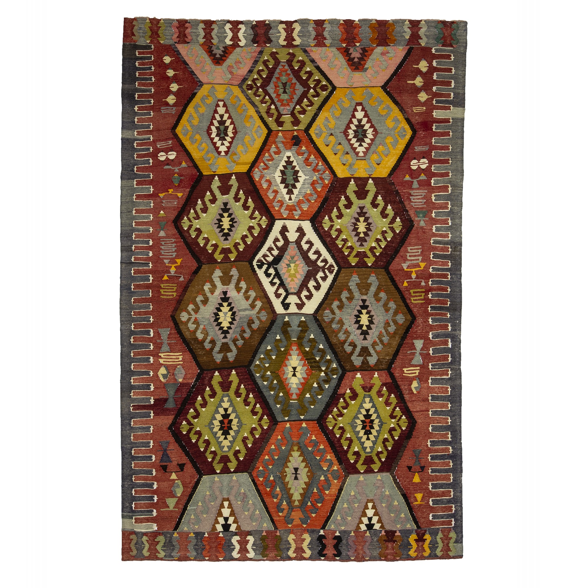 Geometric Turkish Kilim Rug 5x8 Feet 165,250 - Turkish Kilim Rug