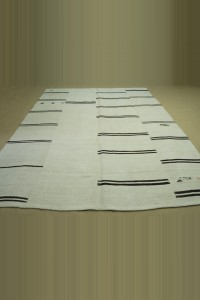 Goat Hair Stripes on Hemp Rug 7x10 Feet 220,300 - Turkish Hemp Rug $i