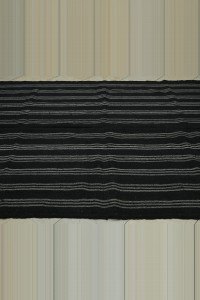 Goat Hair Vintage Striped Turkish Kilim Rug 6x9 Feet 194,260 - Goat Hair Rug $i