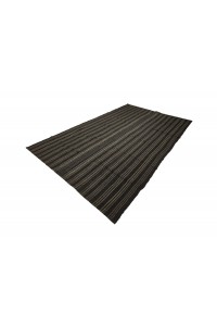 Gray And Black Turkish Kilim rug 7x10 Feet  204,315 - Goat Hair Rug  $i