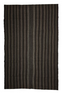 Goat Hair Rug Gray And Black Turkish Kilim rug 7x10 Feet  204,315