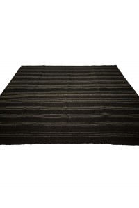 Gray And Black Turkish Kilim rug 7x9 Feet  208,262 - Goat Hair Rug  $i
