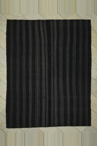 Goat Hair Rug Gray And Black Turkish Kilim rug 7x9 Feet  208,262