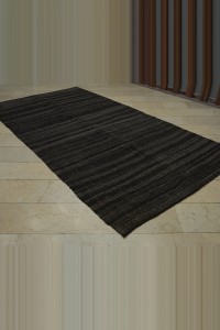 Gray And Brown Kilim Rug 6x11 Feet 177,332 - Goat Hair Rug $i