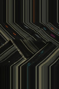 Gray And Brown Striped Turkish Kilim Rug 7x12 206,369 - Goat Hair Rug $i