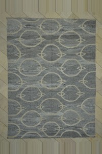 Grey Turkish Rug Gray And Off White Modern Kilim Rug 8x11 Feet 250,342