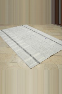 Gray And White Kilim Rug 5x8 Feet 163x255 - Grey Turkish Rug $i