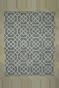 Grey Turkish Rug Gray And White Modern Pattern Turkish Kilim Rug 8x10 Feet  243,302