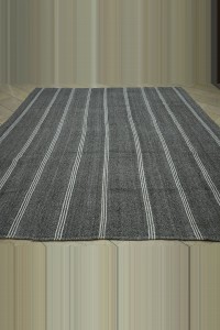 Gray And White Striped Kilim Rug 9x11 Feet 284,320 - Grey Turkish Rug $i