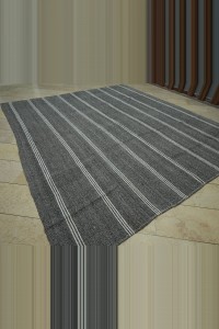 Gray And White Striped Kilim Rug 9x11 Feet 284,320 - Grey Turkish Rug $i