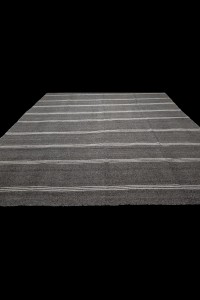 Gray And White Striped Kilim Rug 9x11 Feet 284,320 - Grey Turkish Rug  $i