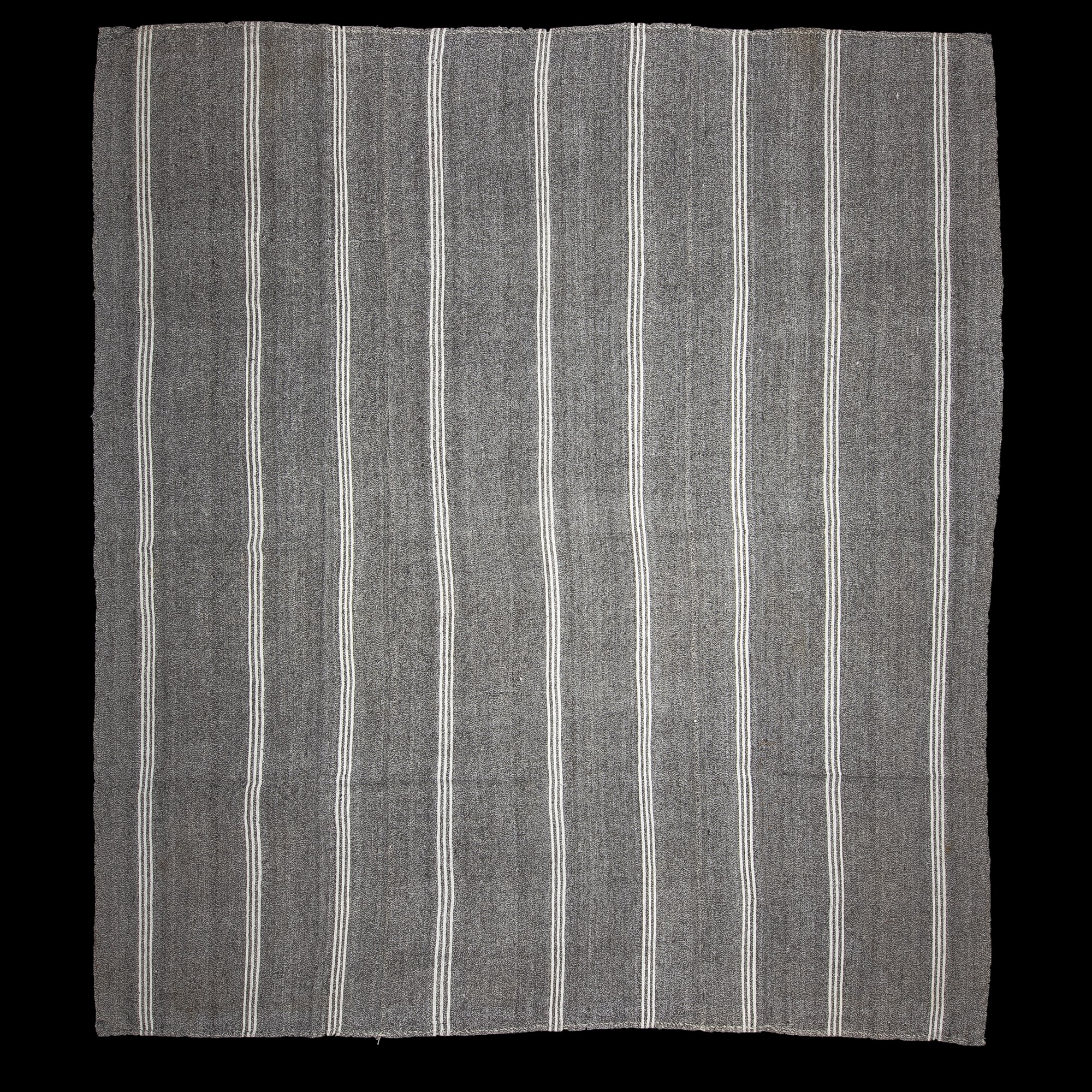 Gray And White Striped Kilim Rug 9x11 Feet 284,320 - Grey Turkish Rug 