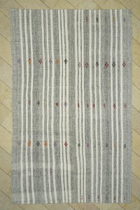 Grey Turkish Rug Gray And White Turkish Kilim Rug 7x12 Feet  227,358