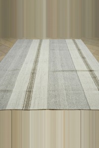 Gray And White Turkish Kilim Rug 8x10  230,305 - Grey Turkish Rug  $i