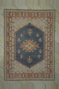 Gray/blue Oushak Carpet Rug 7x9 198,274 - Oushak Rug $i