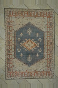 Gray/Blue Wool Oushak Rug 7x9 198,270 - Oushak Rug $i