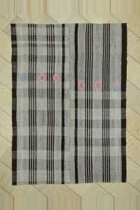 Grey Turkish Rug Gray Brown Flat Weave Kilim Rug 6x8  171,244