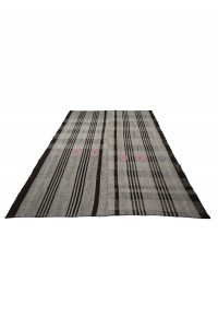 Gray Brown Flat Weave Kilim Rug 6x8 Feet  171,244 - Grey Turkish Rug  $i