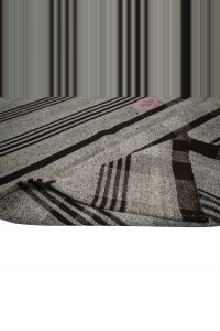 Gray Brown Flat Weave Kilim Rug 6x8 Feet  171,244 - Grey Turkish Rug  $i