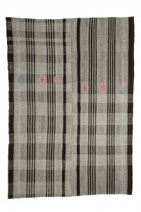 Grey Turkish Rug Gray Brown Flat Weave Kilim Rug 6x8 Feet  171,244
