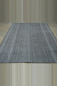 Gray Flat Weave Turkish Kilim Rug 6x9 Feet  195,288 - Grey Turkish Rug  $i