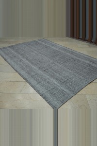 Gray Flat Weave Turkish Kilim Rug 6x9 Feet  195,288 - Grey Turkish Rug  $i