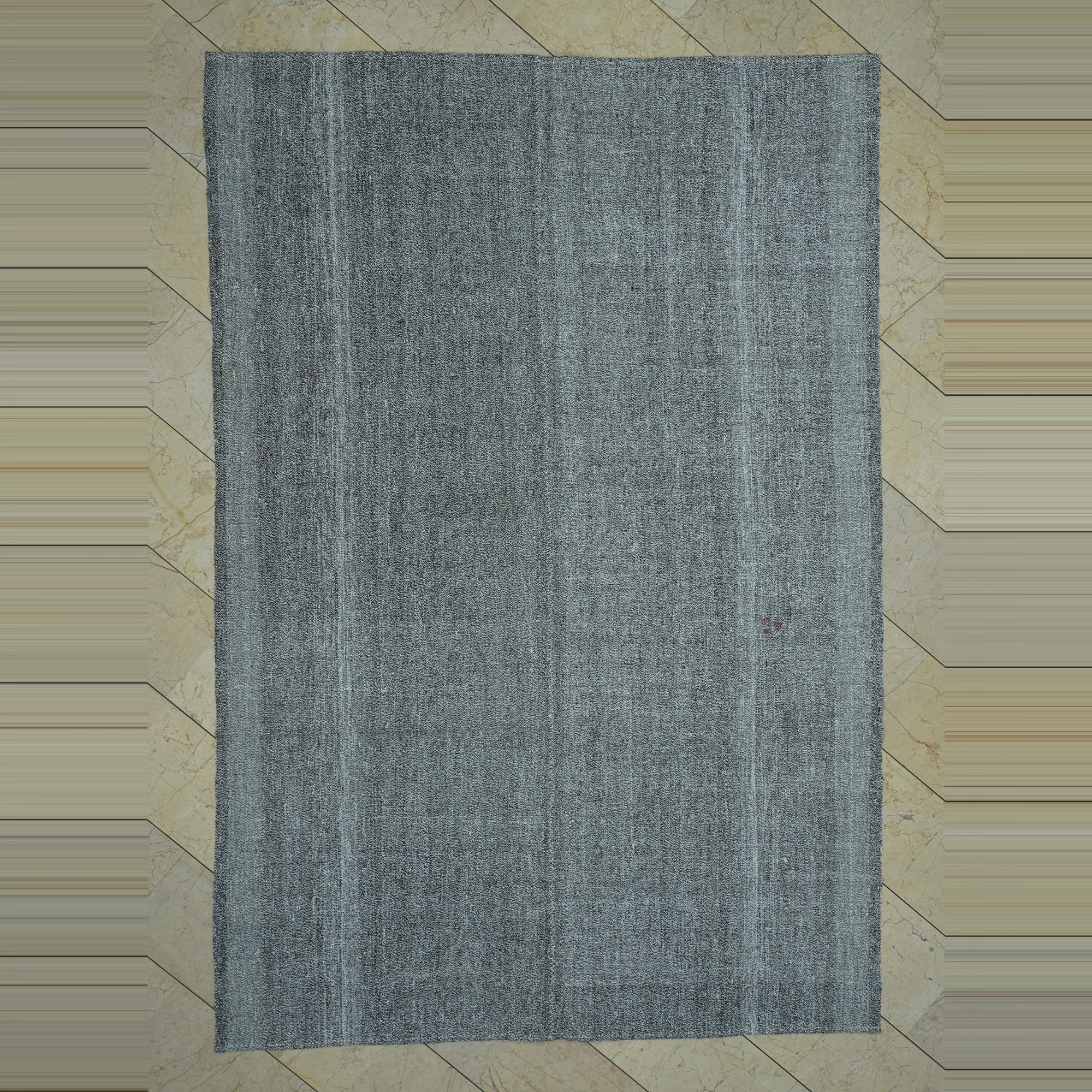 Gray Flat Weave Turkish Kilim Rug 6x9 Feet  195,288 - Grey Turkish Rug