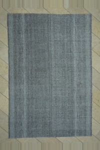 Gray Flat Weave Turkish Kilim Rug 6x9 Feet  195,288 - Grey Turkish Rug  $i