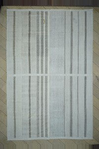 Grey Turkish Rug Gray Striped White Turkish Cotton Kilim Rug 11x16 Feet  326,498