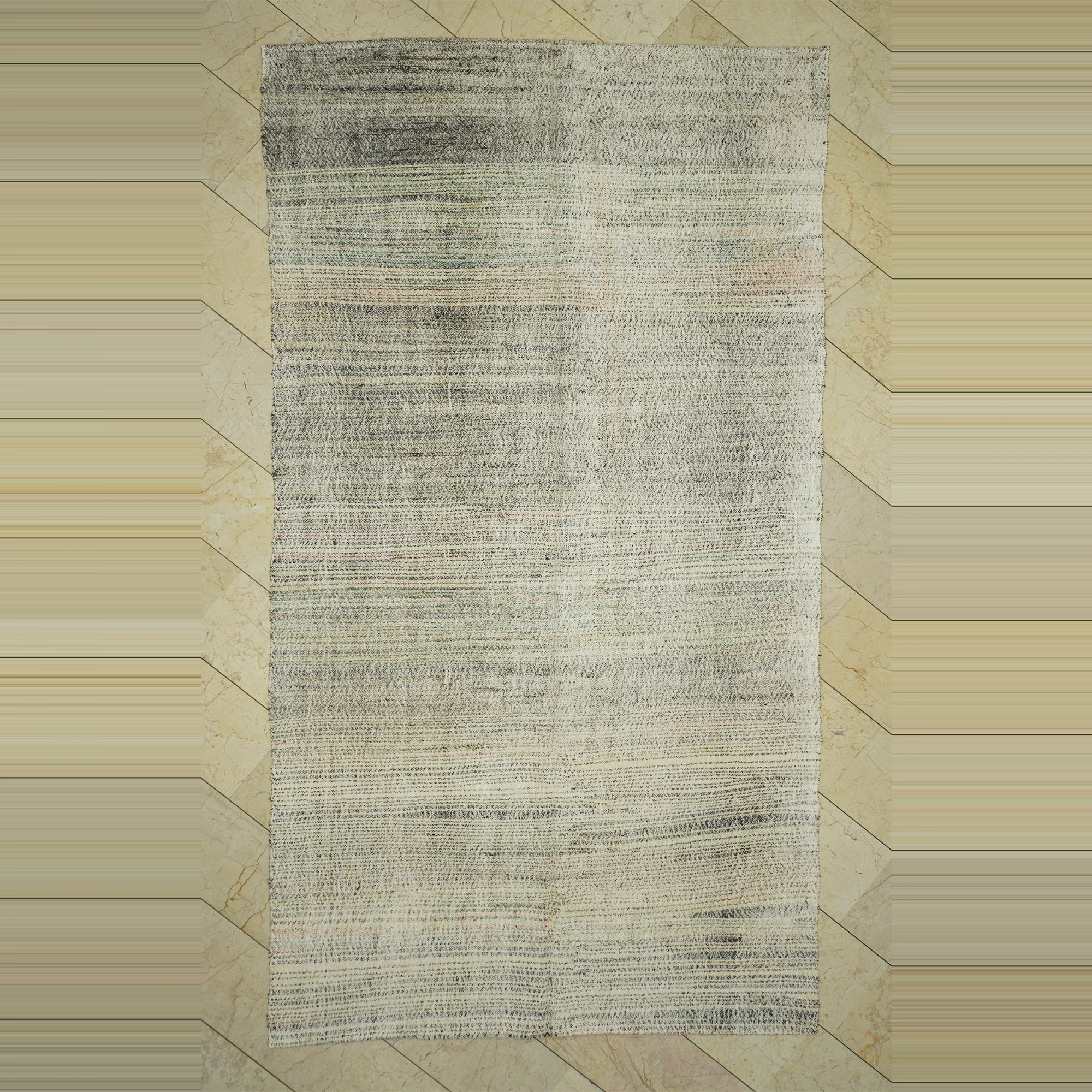 Gray Turkish Kilim Rug 6x11  185,344 - Grey Turkish Rug