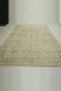 Gray Turkish Vintage Carpet Rug 7x11 Feet 208,325 - Oushak Rug $i
