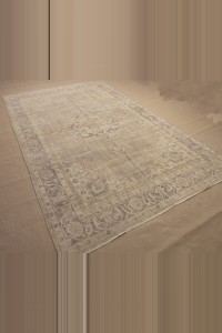 Gray Turkish Vintage Carpet Rug 7x11 Feet  208,325 - Oushak Rug  $i
