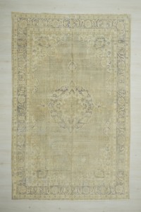 Gray Turkish Vintage Carpet Rug 7x11 Feet 208,325 - Oushak Rug $i