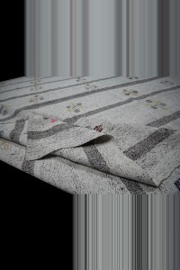 Gray White Flat weave Kilim Rug 9x11 Feet  260,321 - Grey Turkish Rug  $i