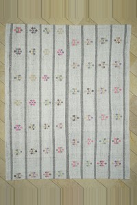 Grey Turkish Rug Gray White Flat weave Kilim Rug 9x11 Feet  260,321