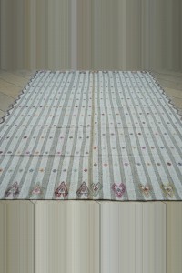 Gray White Turkish Kilim rug 7x10 Feet  215,315 - Grey Turkish Rug  $i