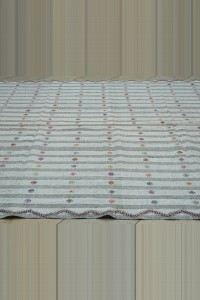 Gray White Turkish Kilim rug 7x10 Feet  215,315 - Grey Turkish Rug  $i