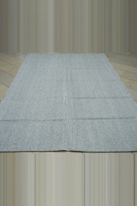Grayish White Flat Weave Kilim Rug 6x10 Feet 190,304 - Grey Turkish Rug $i