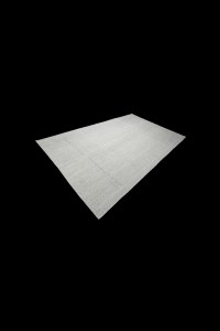 Grayish White Flat Weave Kilim Rug 6x10 Feet  190,304 - Grey Turkish Rug  $i