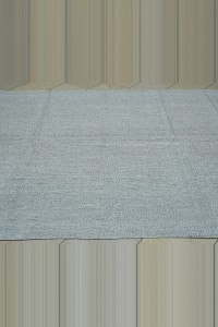 Grayish White Flat Weave Kilim Rug 6x10 Feet 190,304 - Grey Turkish Rug $i