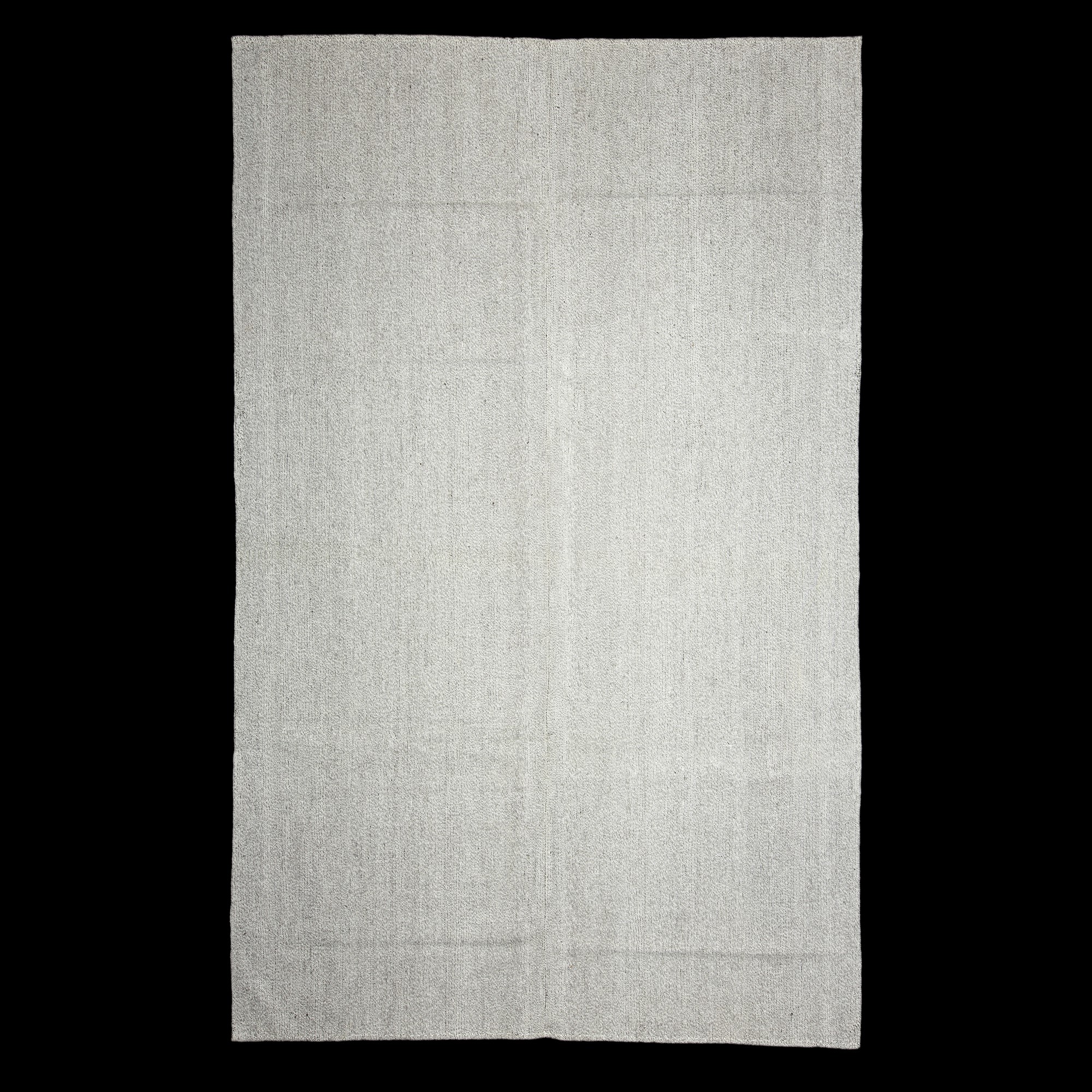 Grayish White Flat Weave Kilim Rug 6x10 Feet  190,304 - Grey Turkish Rug 