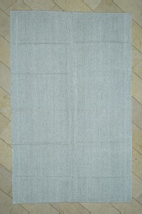 Grey Turkish Rug Grayish White Flat Weave Kilim Rug 6x10 Feet  190,304