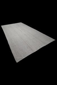 Grayish White Flat Weave Kilim Rug 7x12 Feet  216,356 - Grey Turkish Rug  $i