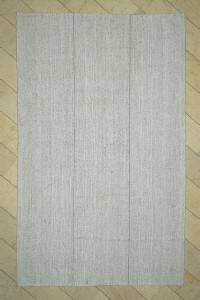 Grey Turkish Rug Grayish White Flat Weave Kilim Rug 7x12 Feet  216,356