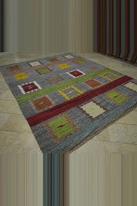 Green Gray Modern Turkish Kilim Rug 8x10 Feet 250,308 - Grey Turkish Rug  $i