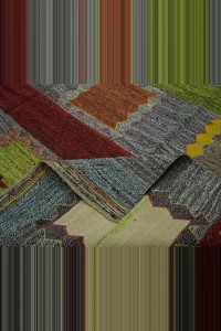 Green Gray Modern Turkish Kilim Rug 8x10 Feet 250,308 - Grey Turkish Rug  $i