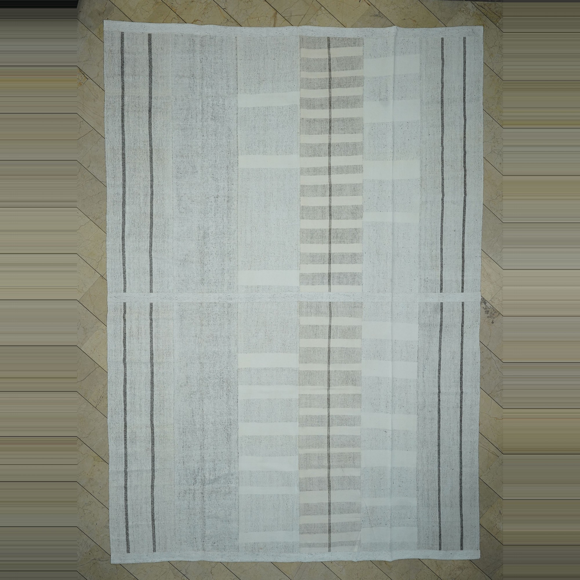 Handmade Turkish Cotton Kilim Rug 11x16 Feet  337,480 - Grey Turkish Rug