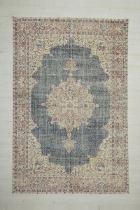 Heriz Pattern Navy Blue Oushak Rug 7x10 196,300 - Oushak Rug $i